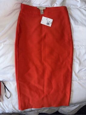 Herve Leger x Forever 21 Orange Midi Skirt